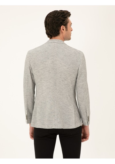 Cacharel Açık Gri Slim Fit Pamuk Karışımlı Ceket