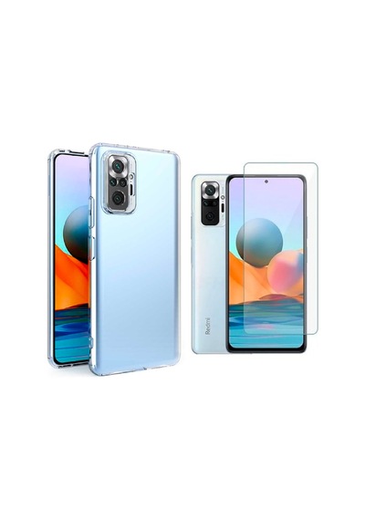 Xiaomi Redmi Note 10 Pro Uyumlu Kılıf Esnek Silikon Telefon Kılıfı Ve Temperli Cam Ekran Koruyucu
