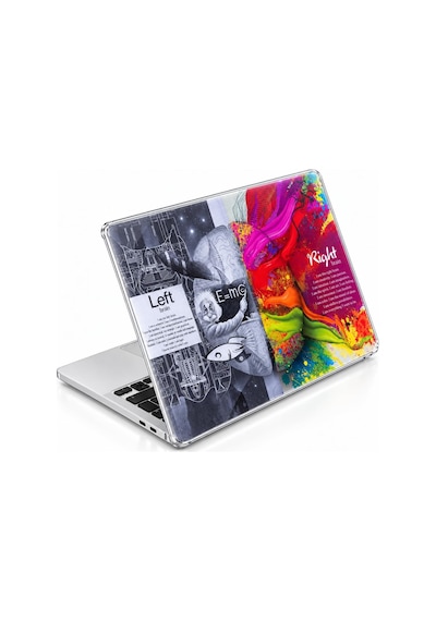 Macbook Pro 13 İnç Kristal Parlak Şeffaf Sert Kılıf Hard Case A2338 M1 M2 A2251 A2289 Uyumlu + Beyin Desenli 3m Sticker + Şeffaf Klavye Koruyucu 3'lü Set Gri Belirtilmemiş