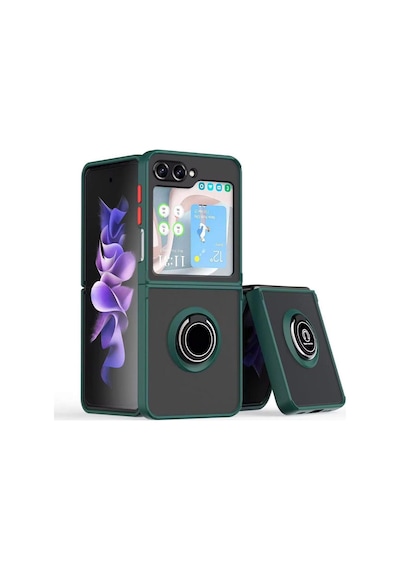 Nihcase Samsung Uyumlu Galaxy Z Flip4 Kılıf Montreal Mat Yüzüklü Spot Kapak