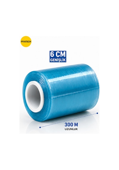 Mavi Mini Streç Film 6 Cm X 300 Metre Ambalaj Ve Paketleme Streçi Rulosu
