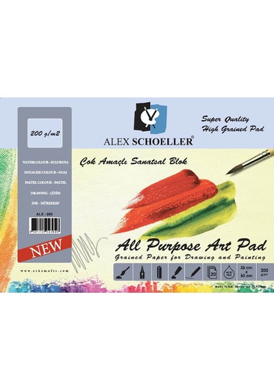 Alex Schoeller Resim Defteri Spiralli 200 Gr 35x50 Cm 15'li