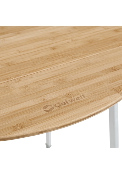 Outwell Custer Round Yuvarlak Bambu Katlanır Kamp Masası Kahverengi