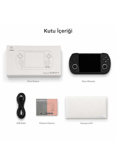 Rg40xxh Retro El Oyun Konsolu 4.0 İnç Ips Ekran, Taşınabilir Retro Atari Konsolu