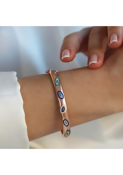 Fortuna Modeli Rose Gold Gümüş Kelepçe Gümüş
