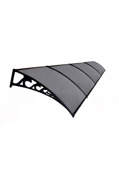 Plastik Ayak 6mm Levhalı Pratik Sundurma Kanopi 100x600cm Ant.gri