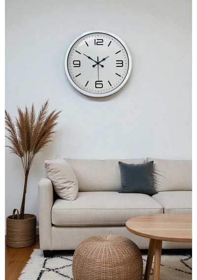 40 Cm Beyaz Metal Modern Duvar Saati 11529050