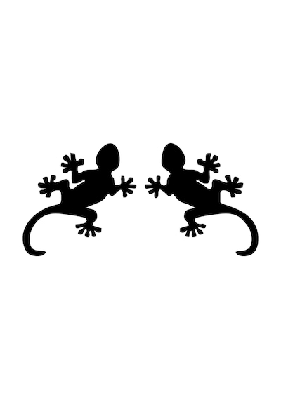 Kertenkele 2 Adet Kertenkele Sürüngen Hayvan Sticker 01490
