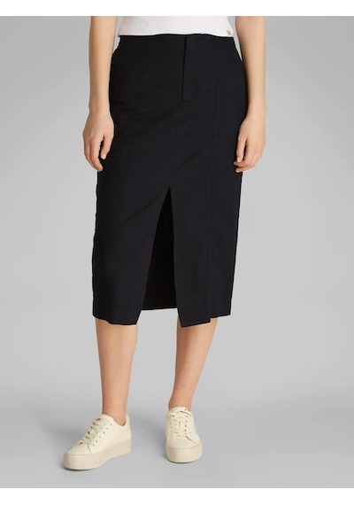 Calvin Klein Soft Lınen Mıdı Skırt Siyah Kadın Etek