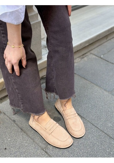 Erva'nın Butiği Bej Süet Daria Kadın Casual Günlük Ayakkabı-6135