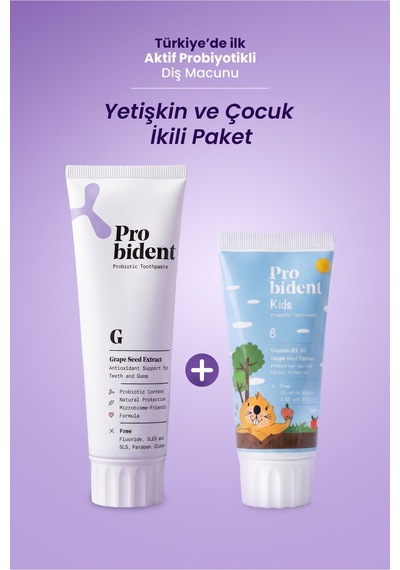 Aktif Probiyotikli Doğal Florürsüz Üzüm Çekirdeği Özüt Ilaveli Doğal Şeftali Aromalı Kids