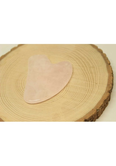Pembe Kuvars Taşı Gua Sha (Yüz Masaj Taşı)