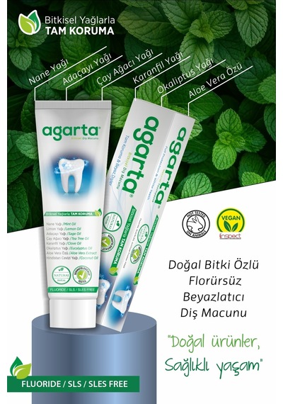 Doğal Bitki Özlü Florürsüz Beyazlatıcı Diş Macunu 100 Ml