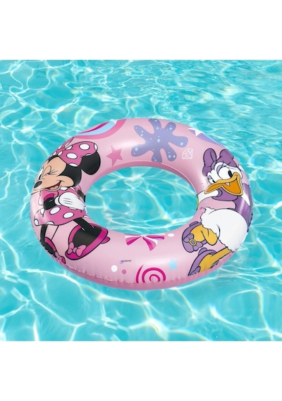 Minnie Mouse Disney Figürlü Deniz Havuz Çocuk Yüzücü Simit - 3 - 6 Yaş Arası - 56 Cm Açık Pembe