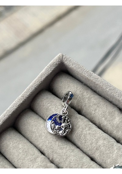 Tilki Ve Sincap Küçük Prens Charm / Gümüş Kaplama Mavi