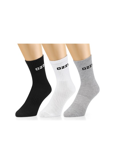3 Çift Uzun Konçlu Tenis Spor Çorabı Asorti Paket