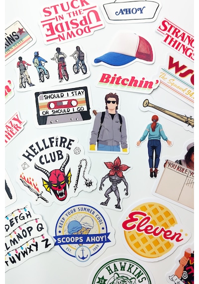 Stranger Things Sticker Paketi 23 Parça Kaliteli Su Geçirmez Etiket Seti Çok Renkli