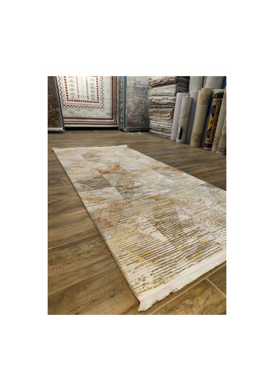 Karat 7541 Gri-sarı Halı Turuncu