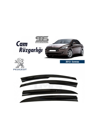 Cam Rüzgarlığı Peugeot 301 2012 Sonrası Mügen Tip Piano Black (STS OTO  AKSESUAR)