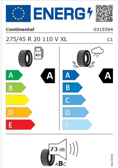 Continental 275/45R20 110V XL Ecocontact 6 Vol Yaz Lastiği - 2025