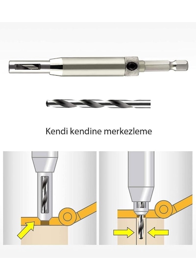 Rox Wood 0086 Kendinden Merkezlemeli Bits Saplı Matkap Ucu Seti 7