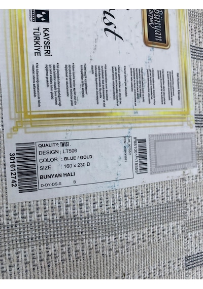 Bünyan Halı Twist Lt506 Gri Mavi Serisi Oturma Salon Yatak Çocuk Odası Halısı Gri - Mavi