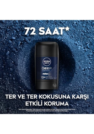 Erkek Stick Deodorant Deep Dimension 50 Ml,72 Saat Ter Ve Ter Kokusuna Karşı Anti Perspirant Koruma,aktif Karbon