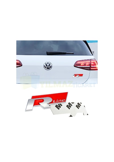 Volkswagen R line Kırmızı Bagaj Logo Arma Amblem Passat Golf CC Tiguan Paslanmaz Çelik