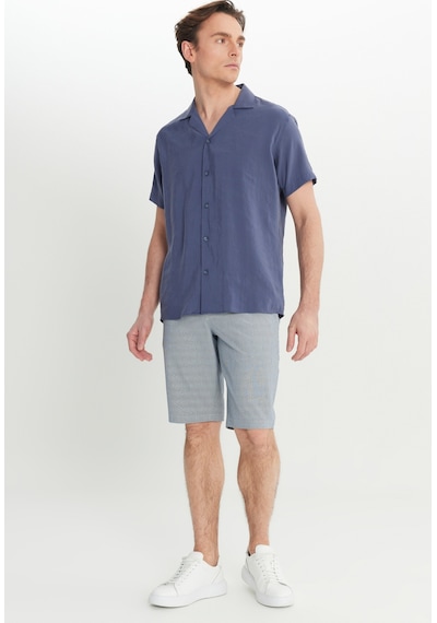 AC&Co / Altınyıldız Classics Erkek Lacı Yumuşak Dokulu Comfort Fit Rahat Kesim Hawai Yaka Gömlek Lacı