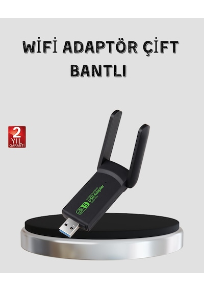 1200 Mbps Dual Band Wifi Adaptör 5.8g & 2.4g Çift Antenli 04773893