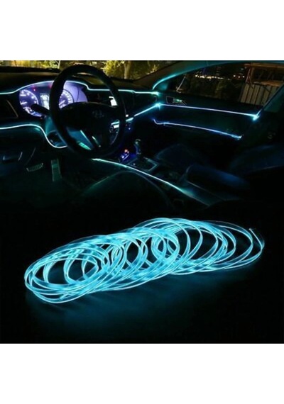 Araç İçi Neon Aydınlatma Led Göğüs Torpido Ledi Neon İp Led Buz Mavi 2 Metre