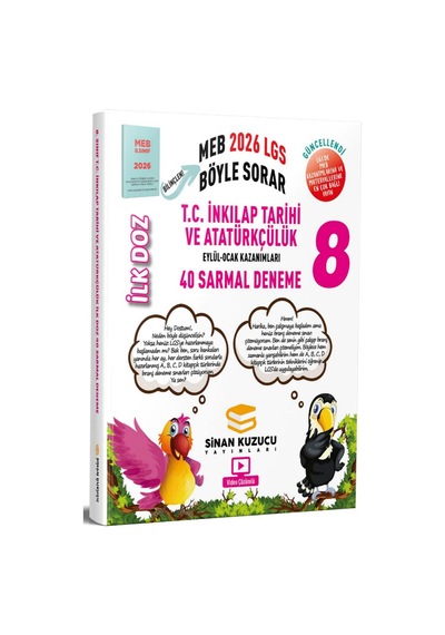 8. Sınıf İnkılap Tarihi Ve Atatürkçülük 2026 İlk Doz Sarmal Branş Denemeleri Sinan Kuzucu Yayınları