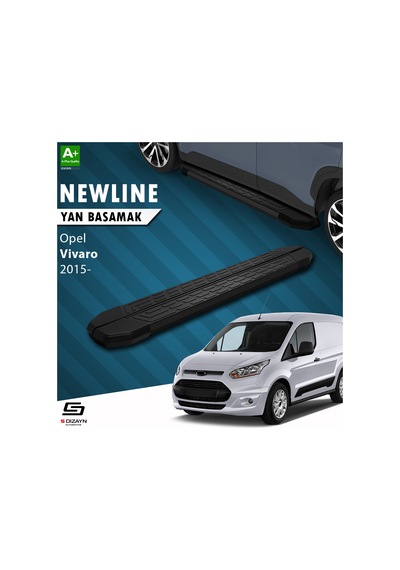 S-dizayn Opel Vivaro B Kısa Şase Newline Siyah Yan Basamak 223 Cm 2015-2018 A+ Kalite