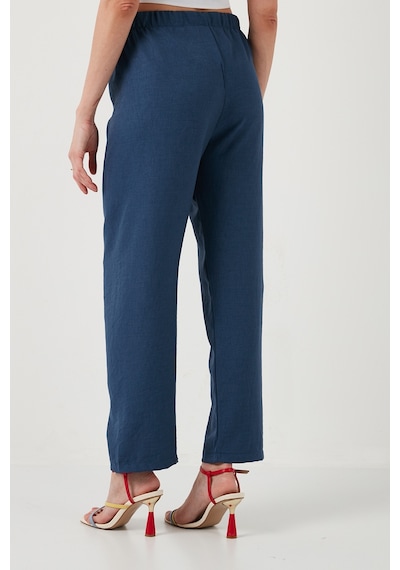 Lela Relaxed Fit Bol Paça Bayan Pantolon 5865826 Indigo
