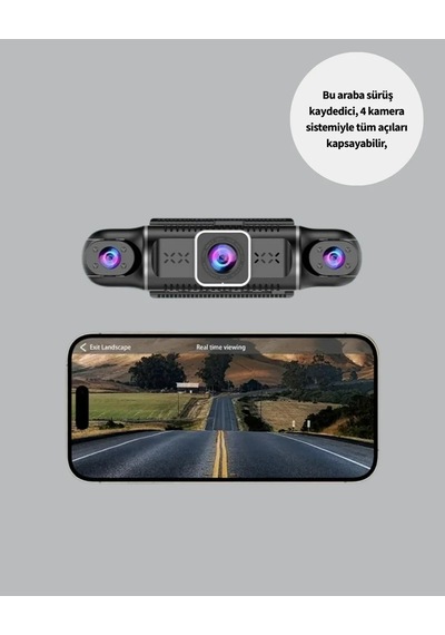 Ers 4 Kameralı Araç İçi Kamera 1080p Gps Takip Wifi Gece Görüşlü