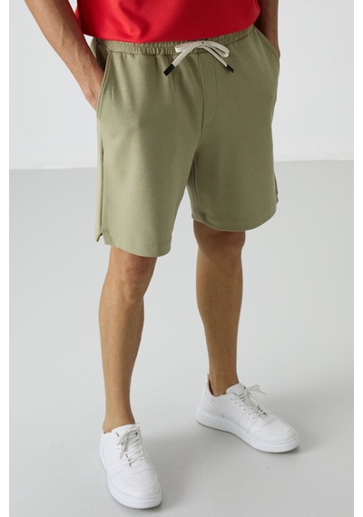 Air Jones Tommy Life Açık Çağla Pamuklu Kalın Yumuşak Dokulu Comfort Fit Basic Erkek Şort - 81274 Çağla