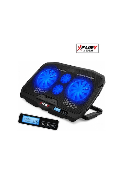 Fury E-sport Laptop Soğutucu 4 Fanlı Lcd Kontrol Panel Ayarlanabilir Dizüstü Bilgisayar Soğutma Fanı