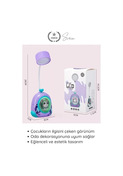 Masalambası Usb Şarjlı Led Mini Masa Lambası Çocuklar İçin Hayvan Figürlü Pet Kabin Sevimli Diğer