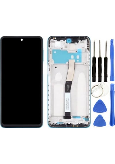 Redmi Note 9 Pro Uyumlu Hk Çıtalı Lcd Ekran Dokunmatik Yeşil + Tamir Seti
