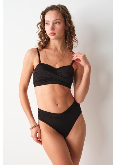 Pierre Cardin 239207 Ella Yüksek Bel V Kesim Bikini Tek Alt Siyah