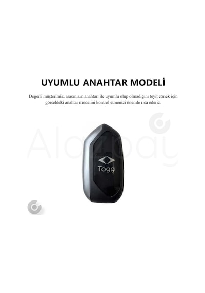 Togg T10x T10f Uyumlu Tpu Anahtar Kılıfı Siyah Gümüş