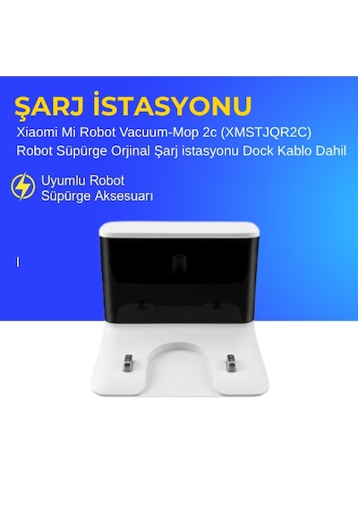 Xiaomi Mi Robot Vacuum-mop 2c Xmstjqr2c Robot Süpürge Şarj İstasyonu Dock Kablo Dahil