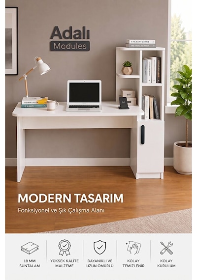 Ders Çalışma Masası Kavisli Kitaplıklı 120 Cm Çalışma Masası Öğrenci Masası Ofis Çalışma Masası Beyaz Ders Çalışma Masası Kavisli Kitaplıklı 120 Cm Çalışma Masası Öğrenci Masası Ofis Çalışma Masası Beyaz