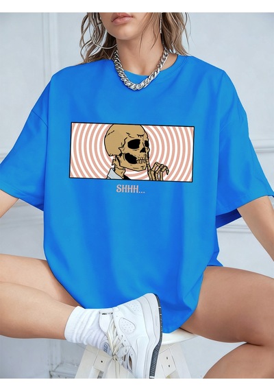 Noıssey Urban Pop Graphic Kadın Tişört Koleksiyonukod 5119 Bebe Mavi
