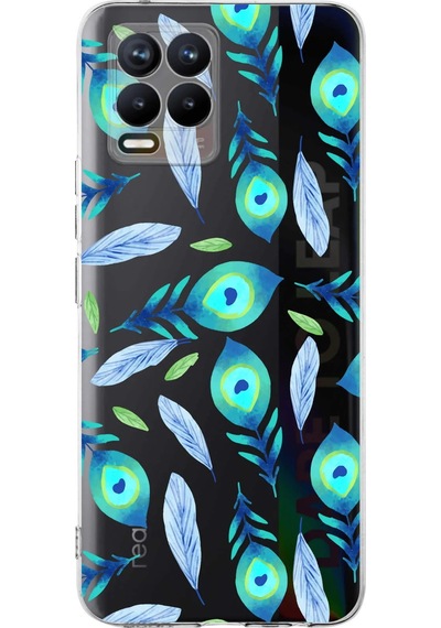 Realme 8 İle Uyumlu 1mm Slim Fit Nazar Boncuğu 3 Baskılı Şeffaf Kılıf