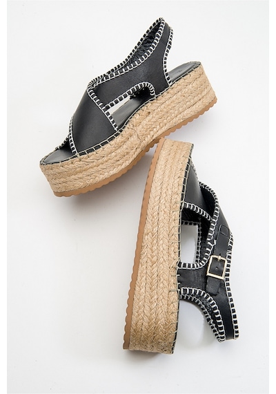Luvishoes Bellezza Siyah Cilt Hakiki Deri Kadın Sandalet Siyah