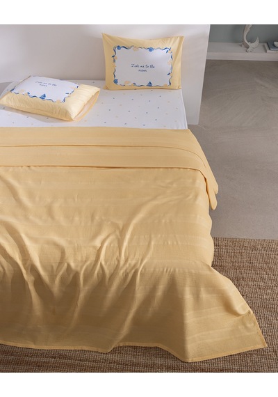 Mathilda King Size %100 Pamuk Karde Düz Pike Takım - Sarı 8684427309414 Çok Renkli