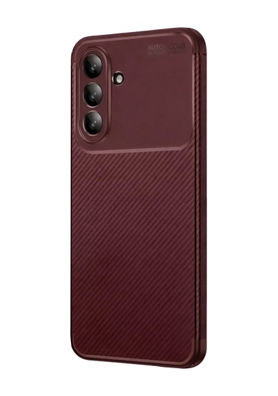 Samsung Uyumlu Galaxy A36 Uyumlu Kılıf Auto Focus Karbon Kapak - Bordo