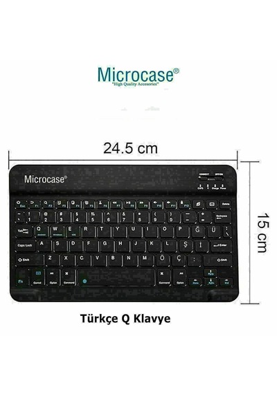 Microcase Apple iPad Air 11 2026 İle Uyumlu Tablet İçin Türkçe Bluetooth Klavye+mouse+tablet Standı-siyah Al8126