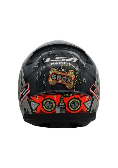 Kapalı Kask Ls2 Rapıd 2 Spox Gri Kırmızı 3XL